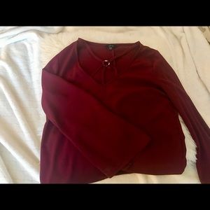 Long sleeves wine red colored shirt